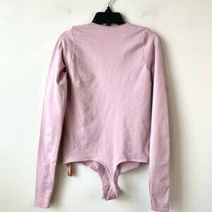 Skims Essential Crew Neck Long Sleeve Bodysuit Dusk Pink XXS/XS